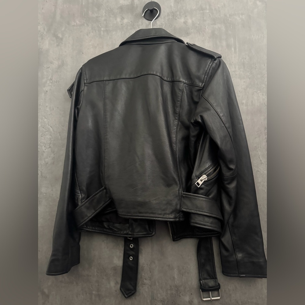 NEW ALL SAINTS DALBY LEATHER BIKER JACKET SIZE 10 B2070 - Picture 6 of 6